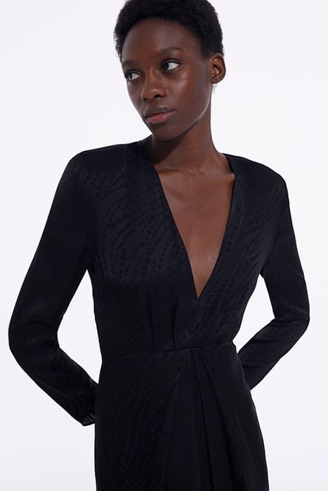 ROBE LONGUE JACQUARD PEARLS BLACK 4