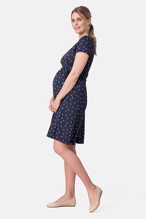 MATERNITY WRAP DRESS NAVY 4