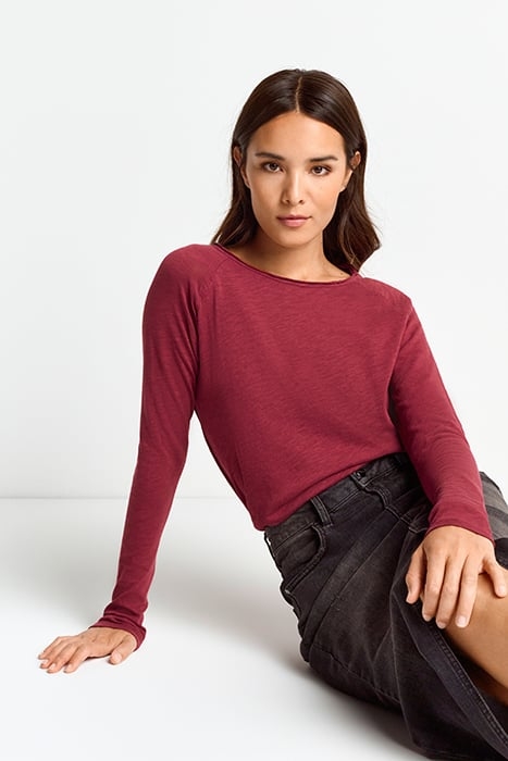 ORGANIC HEAVY JERSEY LONGSLEEVE RUBY RED 3