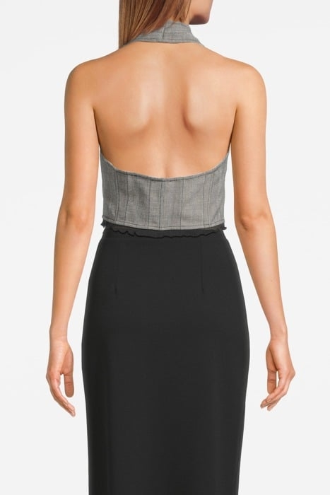 HERRINGBONE SUITING VEST FROST GRAY 2