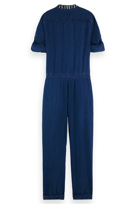 INDIGO TENCEL DENIM WASHED ALL IN ONE WITH BEADING DETAILS 4