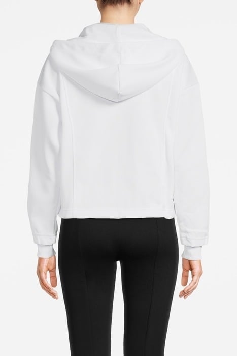 WOMAN HOODIE FULL ZIP OPTICAL WHITE 2