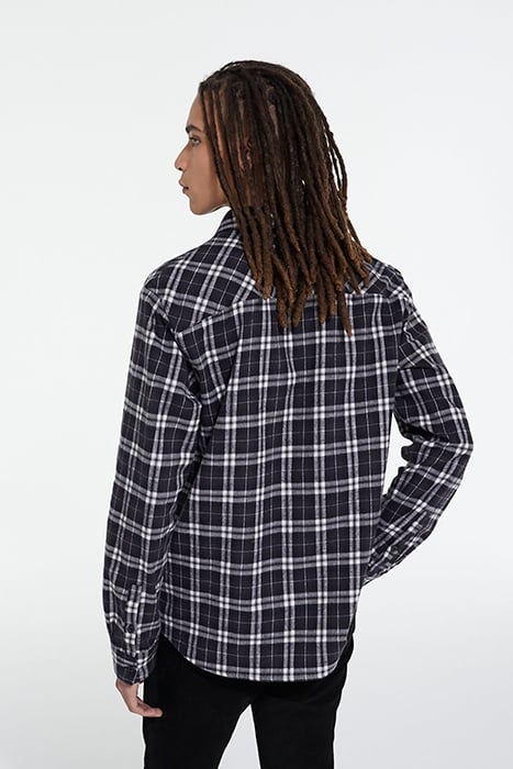 CHEMISE DROITE A CARREAUX POCHES CONTRASTEES BLACK 2