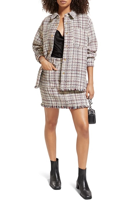 GLITTER TWEED SHIRT JACKET ECRU LUREX MELANGE 3