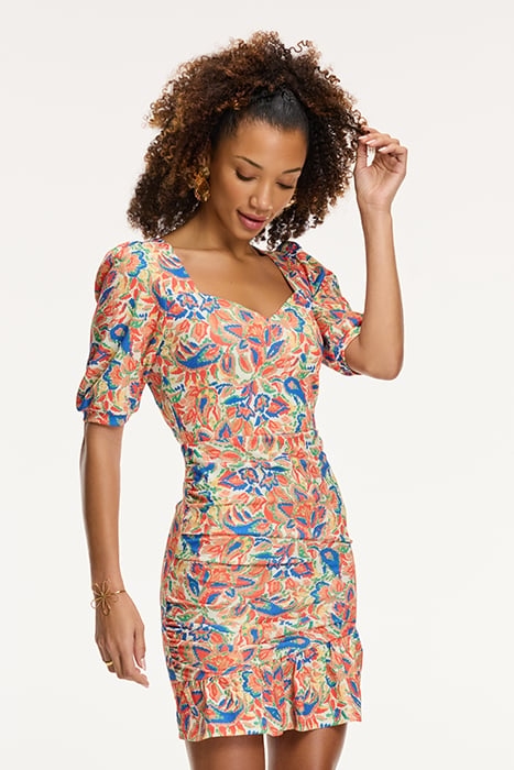 LADIES JAMIE DRESS SICILIAN FLOWER ORANGE SICILIAN FLOWER 7