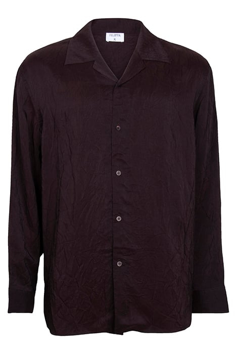 CRINKLED RESORT SHIRT DARK CHOCO 1
