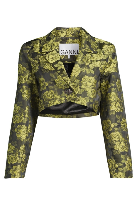 JACQUARD SUITING CROPPED BLAZER LEMON ZEST 3