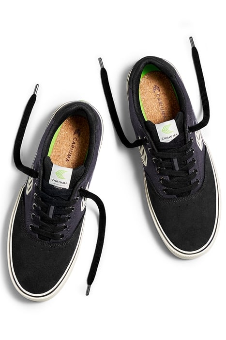 NAIOCA SKATE JET BLACK SUEDE DARK GREY CANVAS SNEAKER 3