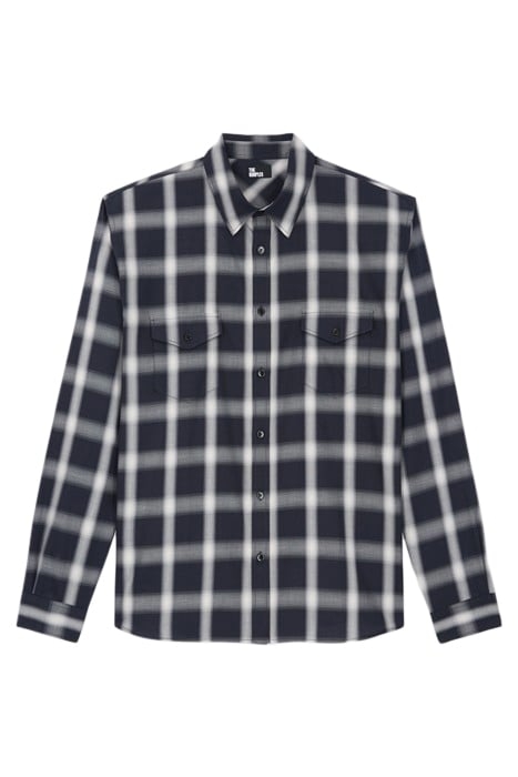 CHEMISE MANCHES LONGUES ET POCHES A CARREAUX NAVY ECRU 1