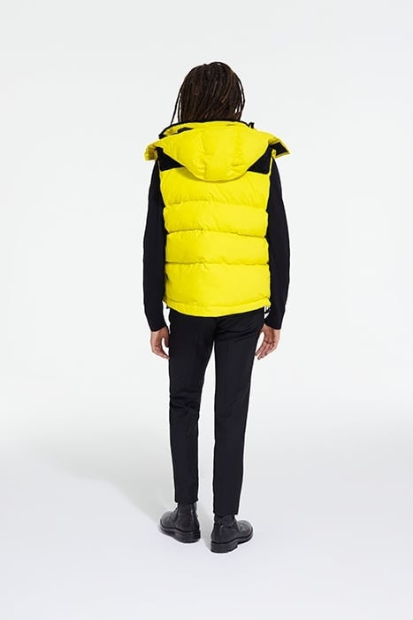 SLEEVELESS DOWN JACKET WITH CONTRASTED YOKE YELLOW FLUO 4