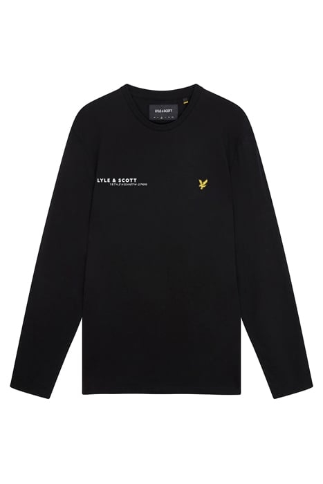 CO-ORDINATE PRINT PLAIN LONG SLEEVE T-SHIRT JET BLACK 4