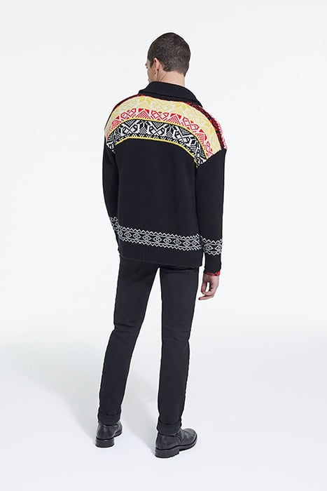 CARGIDAN COL CHALE JACQUARD BLACK / RED / YELLOW 4