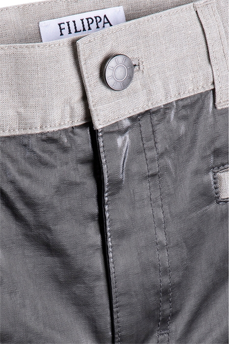 STRAIGHT METALLIC TROUSERS DARK GREY 3