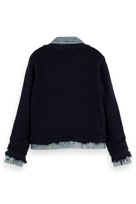 DENIM TWEED MIX BLAZER JACKET NIGHT 5