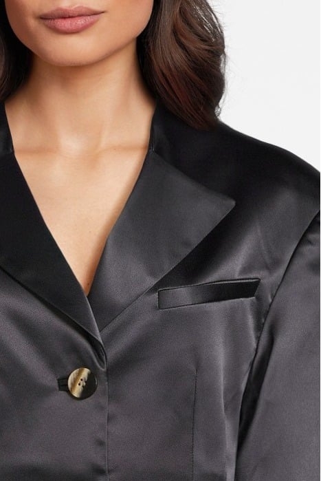 DOUBLE SATIN FITTED BLAZER BLACK 4