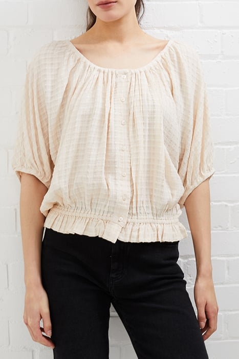 BIRCH SEERSUCKER SCOOP NCK TOP WHITE 1