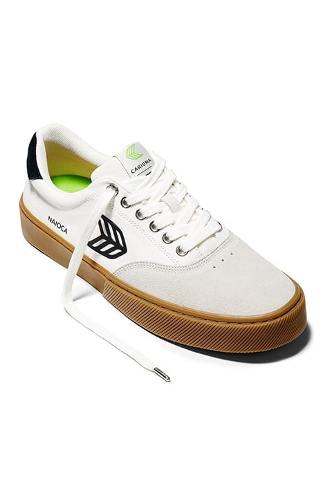 UNISEX NAIOCA SKATE WHITE SUEDE OFF-WHITE CANVAS SNEAKER 2