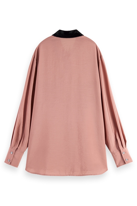 RELAXED FIT SHIRT WITH BEADED COLLAR AND CHEST POCKETS DUSTY 5