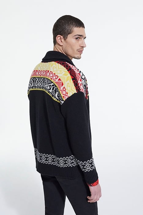 CARGIDAN COL CHALE JACQUARD BLACK / RED / YELLOW 2