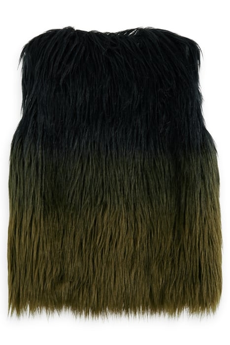 GRADIENT FAUX FUR GILET BLACK 5