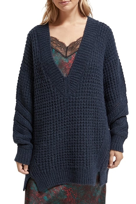 V-NECK OVERSIZED TEXTURED PULLOVER NIGHT 1