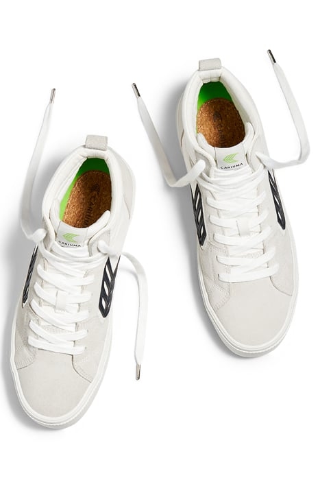 CATIBA PRO HIGH SKATE OFF-WHITE CANVAS WHITE SUEDE SNEAKER 3