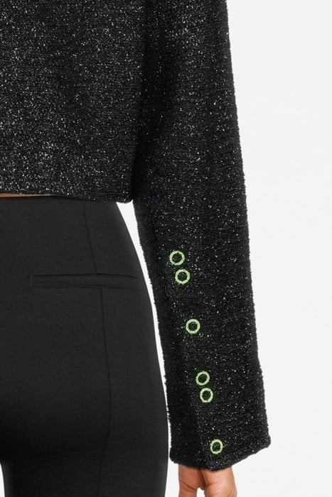 SPARKLE CROPPED BLAZER BLACK 4