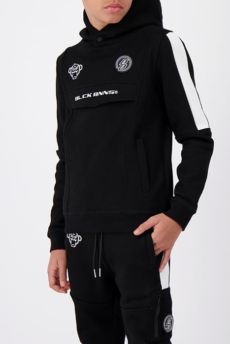 ANORAK STRIPE HOODIE BLACK 1