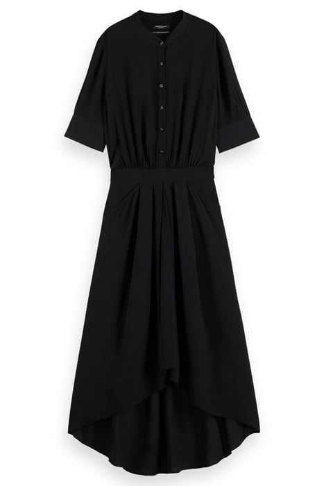 MIDI DRESS WITH HIGH LOW HEM BLACK 3