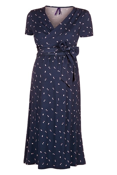 MATERNITY WRAP DRESS NAVY 3