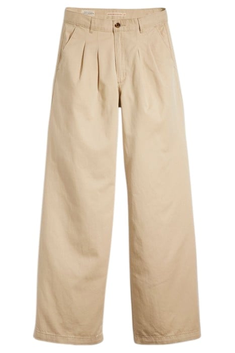 PLEATED WIDE-LEG & FLARED JEANS PANT BEIGE 3
