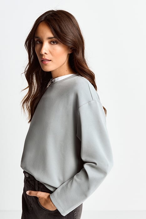 T PEACHED CREW PEBBLE GREY 3