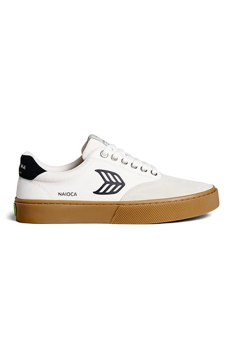 UNISEX NAIOCA SKATE WHITE SUEDE OFF-WHITE CANVAS SNEAKER 1
