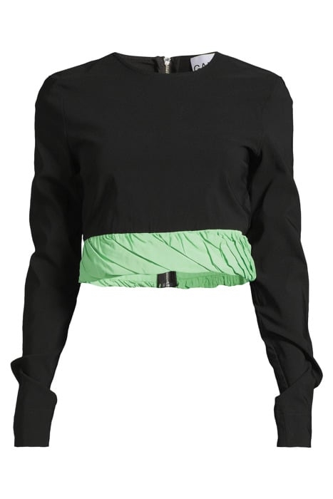 TAFFETA MIX BLOUSE BLACK 3