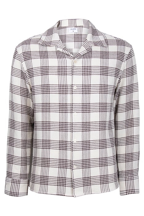 WAFFLE CHECK RESORT SHIRT DARK CHOCO 1
