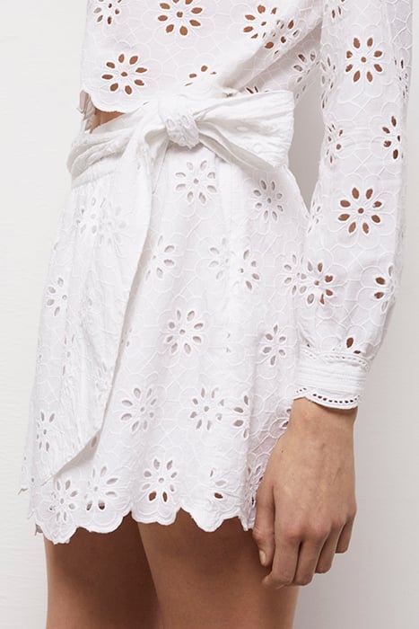 JUPE COURTE ELASTIQUEE EN BRODERIES ANGLAISES WHITE 6