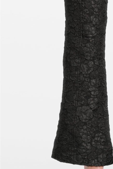 STRETCH JACQUARD FLARED PANTS BLACK 4