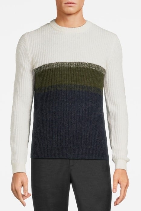 LS SWEATER CREAM/KHAKI 1