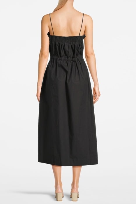 COTTON POPLIN MAXI STRAP DRESS BLACK 2