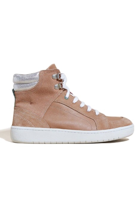 LEATHER SUEDE HI TOP TRAINER LIGHT PINK 1