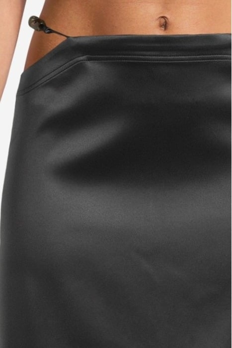 DOUBLE SATIN MAXI SKIRT BLACK 5