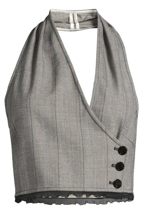 HERRINGBONE SUITING VEST FROST GRAY 3