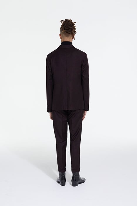 VESTE COSTUME EN LAINE POCHES RABATS BURGUNDY 4