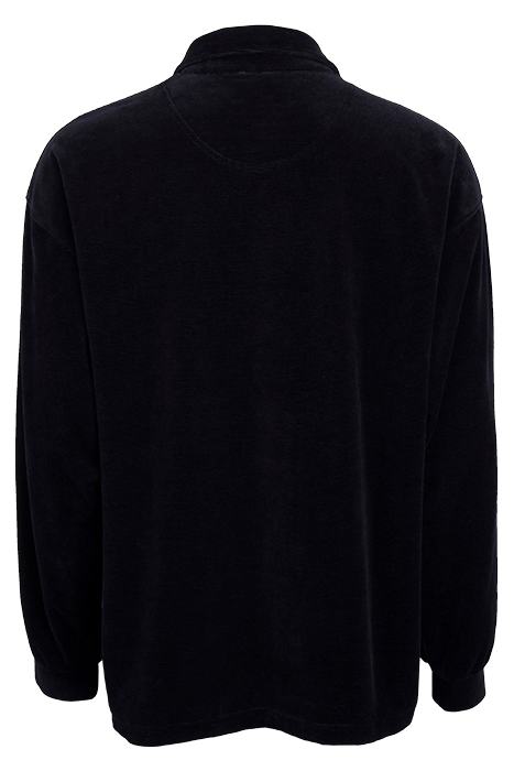 VELOUR LONGSLEEVE POLO BLACK 2