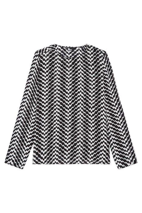 TOP MANCHES LONGUES PRINT ZIG ZAG BLACK WHITE 1