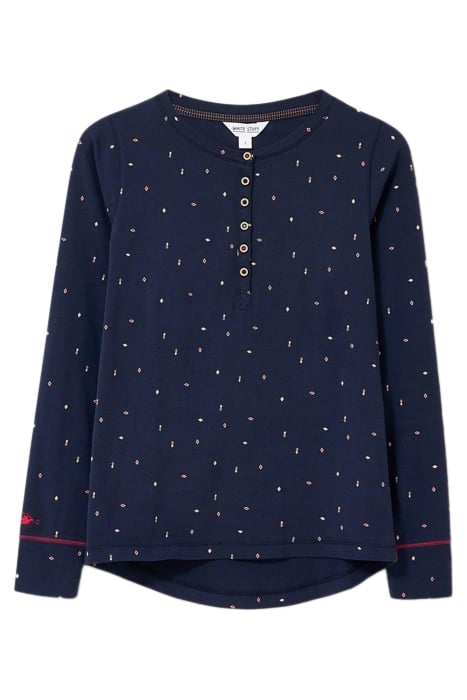 GEO PRINTED HENLEY PJ TOP NAVY 2