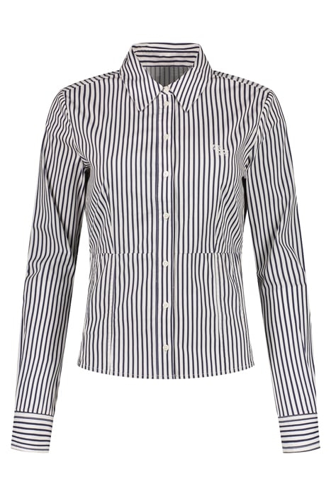 RUSTY SLIM STRIPE SHIRT WHITE NAVY 1