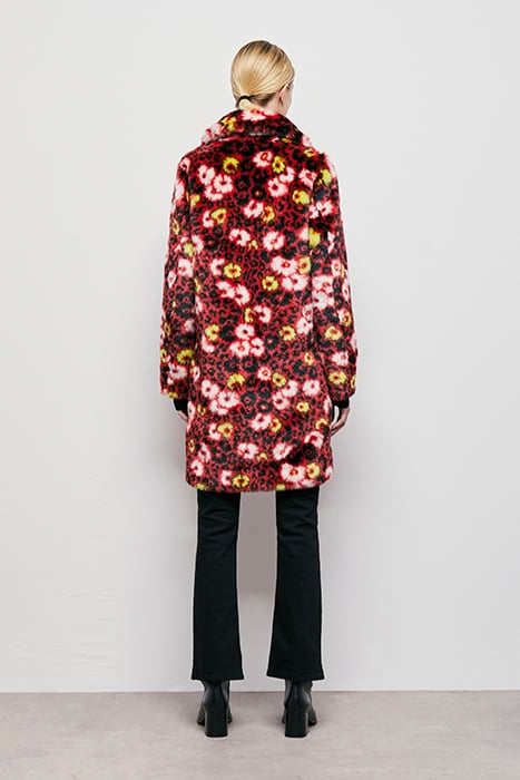 FAUSSE FOURRURE JACQUARD FLEURI DARK RED 3