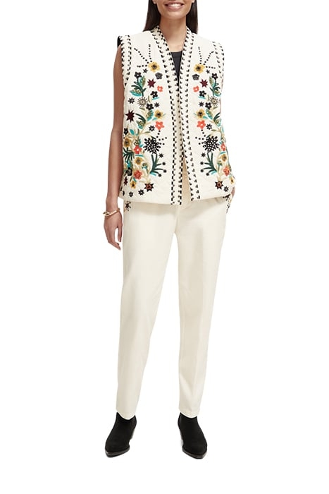 EMBROIDERED GILET ECRU 3