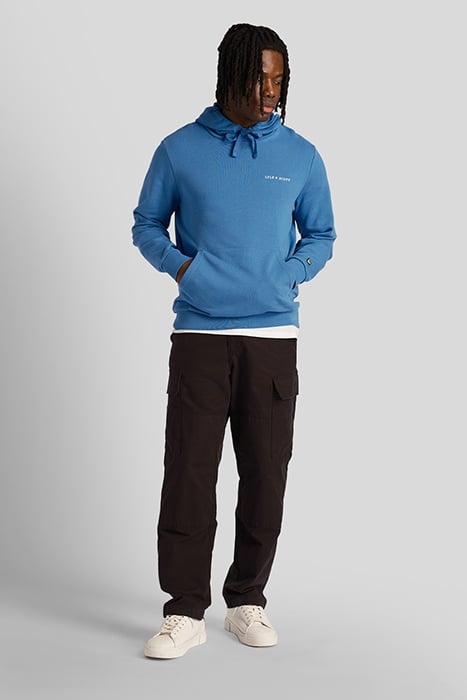 LOOPBACK EMBROIDERED HOODIE SPRING BLUE 3